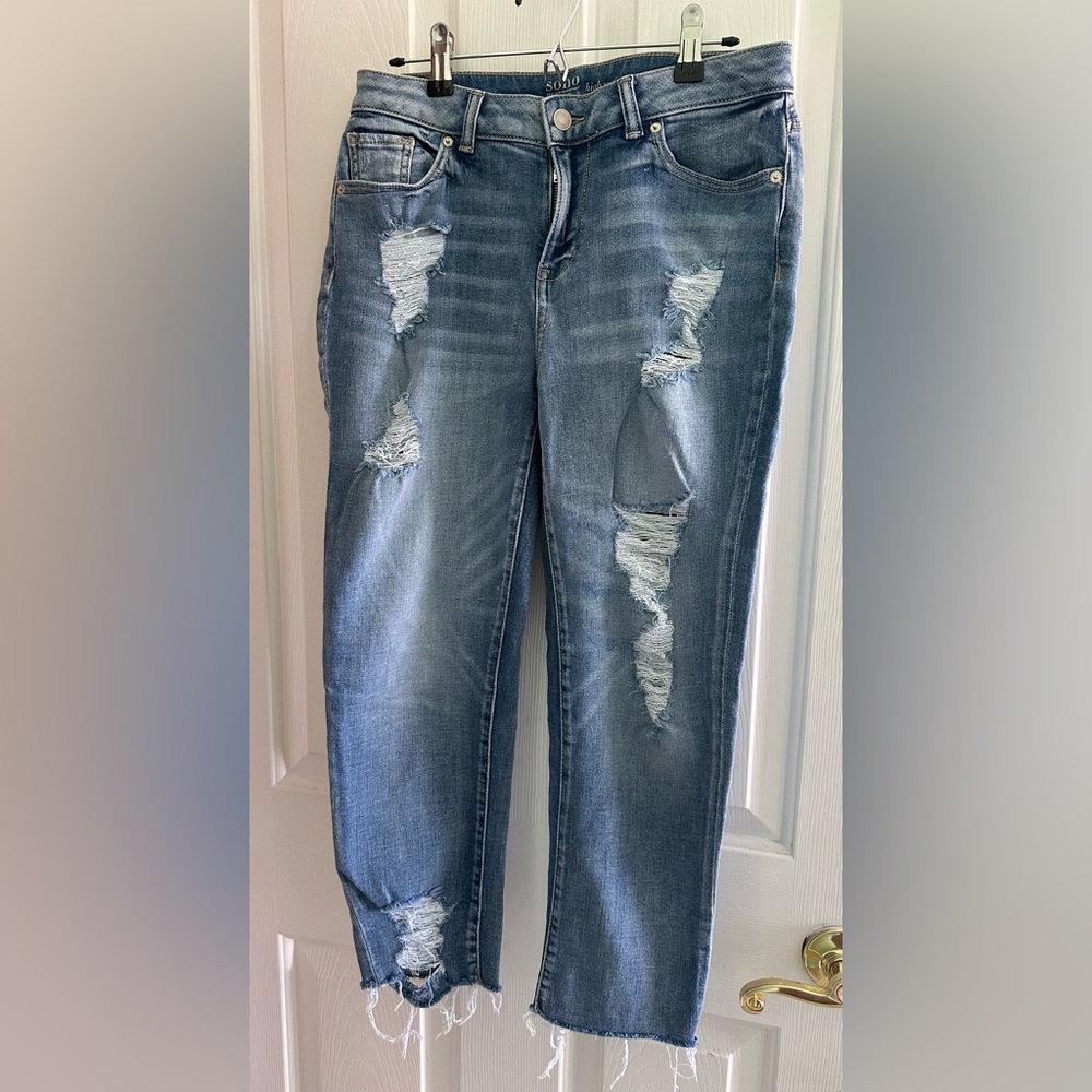 Soho Light Blue Distressed Boyfriend Jeans
